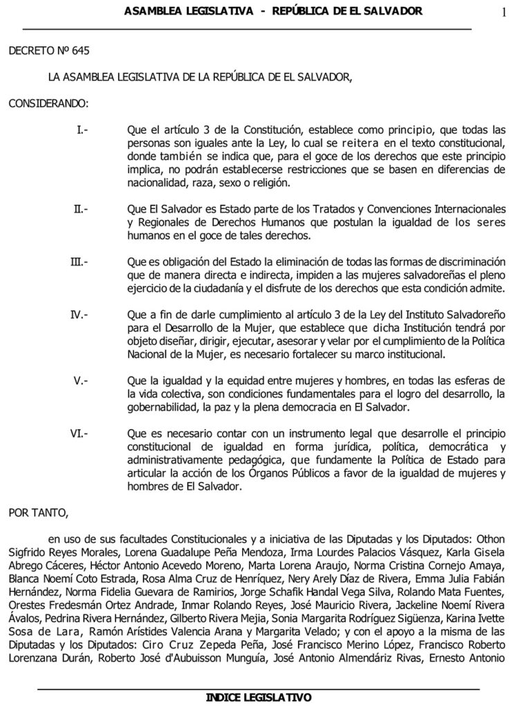 Ley de Igualdad, Equidad y Erradicación de la Discriminación contra las Mujeres